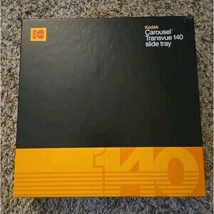 Vintage Kodak Carousel Transvue 140 Slide Tray with Original Box Gray For Slides
